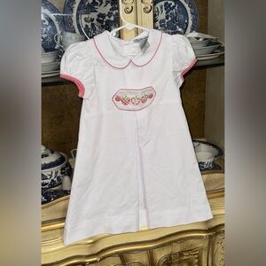 Smockingbird Strawberry 🍓 tab dress 4t girls boutique